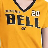 Women's G-III 4Her by Carl Banks  Gold Christopher Bell Best Team V-Neck T-Shirt