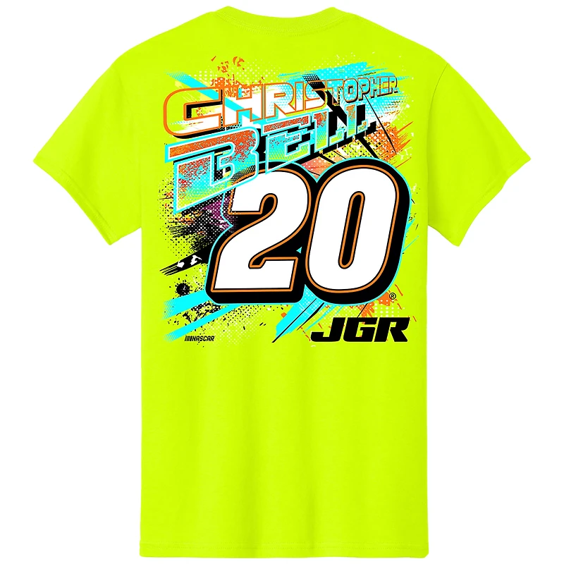 Youth Joe Gibbs Racing Team Collection  Neon Green Christopher Bell Name & Number T-Shirt