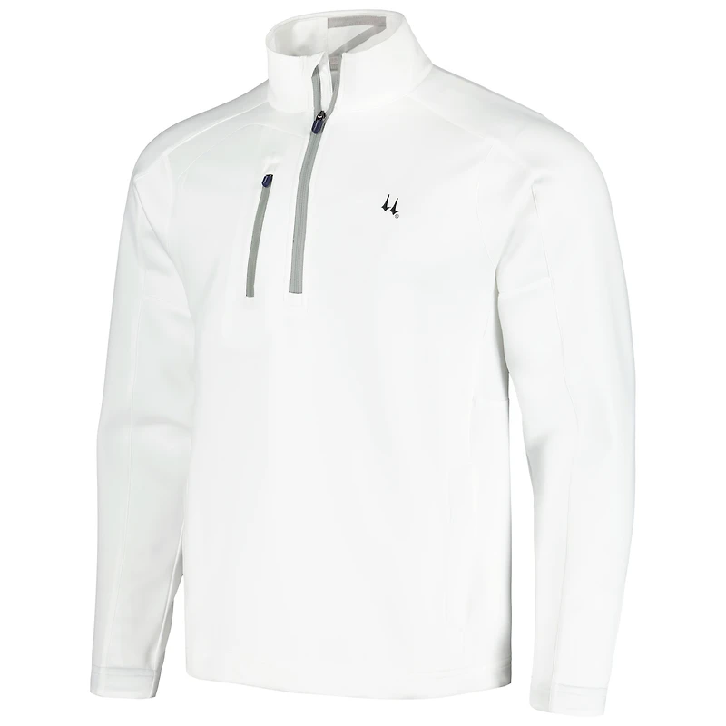 Men's Zero Restriction White Churchill Downs Z500 Quarter-Zip Top