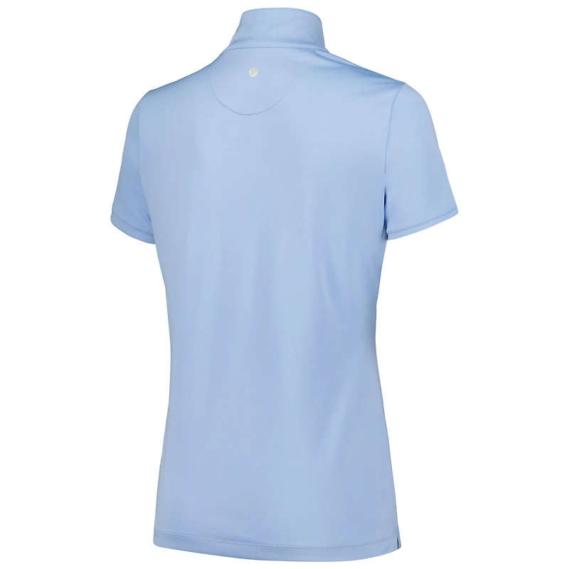 Polo convertible à quart de zip EPNY Churchill Downs bleu clair pour femme