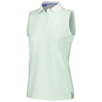 Women's Fairway & Greene Light Green Churchill Downs Julie Tri-Blend Sleeveless Polo