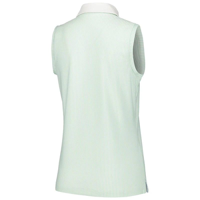 Women's Fairway & Greene Light Green Churchill Downs Julie Tri-Blend Sleeveless Polo