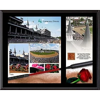Plaque sublimée Churchill Downs 12" x 15" avec terre utilisée lors de la course de Churchill Downs