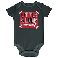 Lot de 3 bodys Cincinnati Bearcats pour bébé Champion Noir/Gris/Blanc