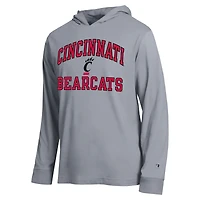 Men's Champion  Heather Gray Cincinnati Bearcats High Motor All-Star Long Sleeve Hooded T-Shirt