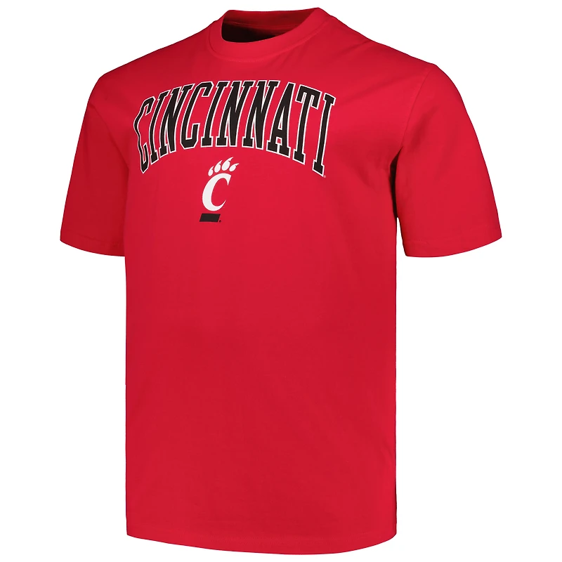 T-shirt Champion rouge pour hommes des Bearcats de Cincinnati Big & Tall Arch Over Logo