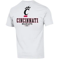 Men's Champion White Cincinnati Bearcats Stack 2-Hit T-Shirt