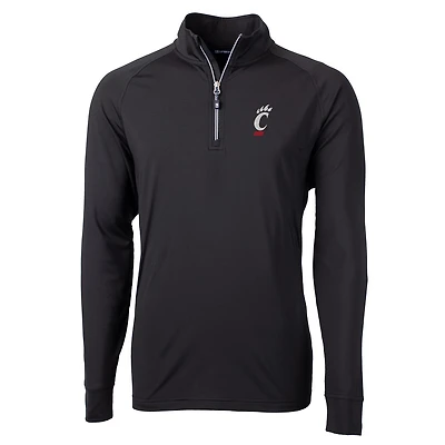 Men's Cutter & Buck Black Cincinnati Bearcats Adapt Eco Knit Quarter-Zip Pullover Jacket