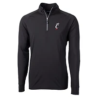 Men's Cutter & Buck Black Cincinnati Bearcats Adapt Eco Knit Quarter-Zip Pullover Jacket