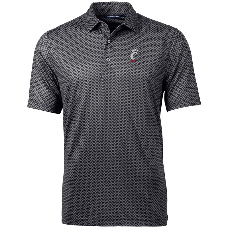 Men's Cutter & Buck Black Cincinnati Bearcats Big Tall Pike Banner Print Polo