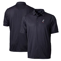 Polo stretch Cutter & Buck noir pour homme, modèle Cincinnati Bearcats, grandes tailles, imprimé à pois doubles.