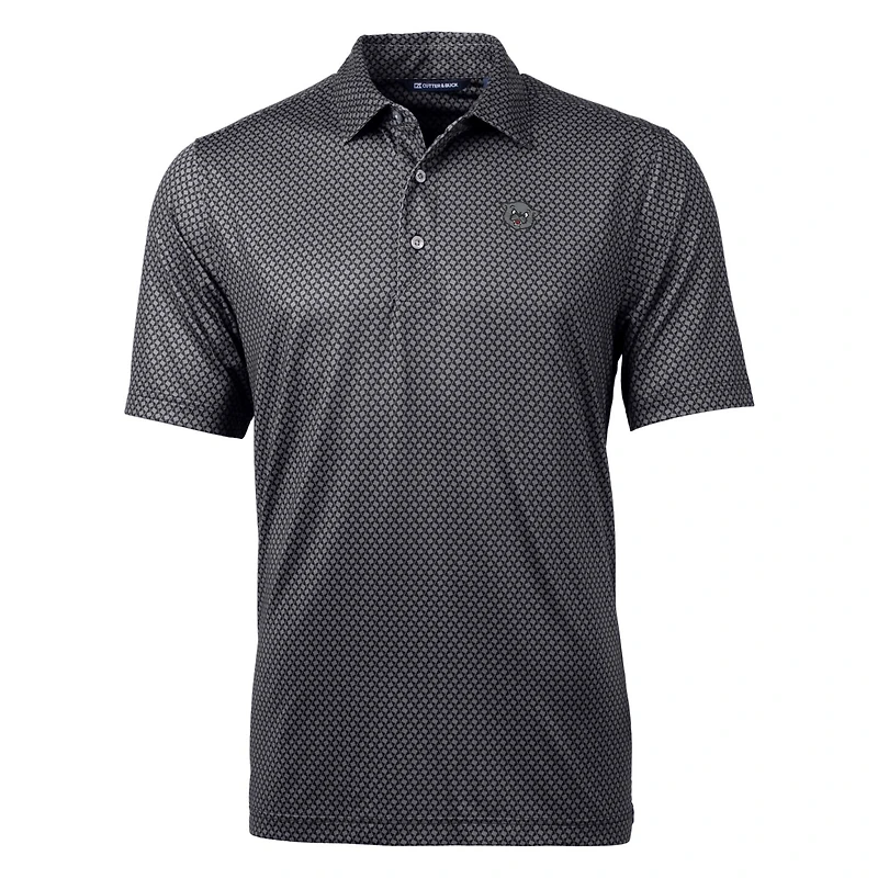 Polo noir Cutter & Buck pour homme, logo de l'équipe des Bearcats Cincinnati, imprimé bannière Pike, grande taille