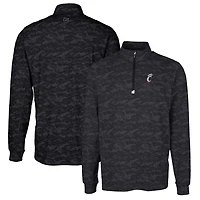 Pull-over à col zippé extensible Cutter & Buck noir Cincinnati Bearcats Traverse Camo pour homme