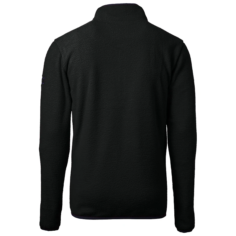 Men's Cutter & Buck Black Cincinnati Bearcats Vault Cascade Eco Sherpa Fleece Quarter-Zip Pullover Jacket