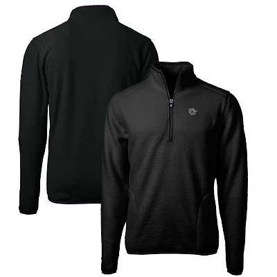 Veste polaire Sherpa écologique noire à fermeture éclair quart de tour pour homme, Cutter & Buck, Cincinnati Bearcats Vault Cascade
