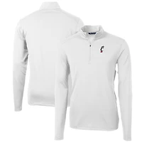 Men's Cutter & Buck White Cincinnati Bearcats Big Tall Virtue Eco Pique Recycled Quarter-Zip Pullover Top
