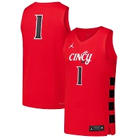 Men's Jordan Brand #1 Red Cincinnati Bearcats  Replica Basketball Jersey