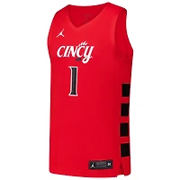 Men's Jordan Brand #1 Red Cincinnati Bearcats  Replica Basketball Jersey