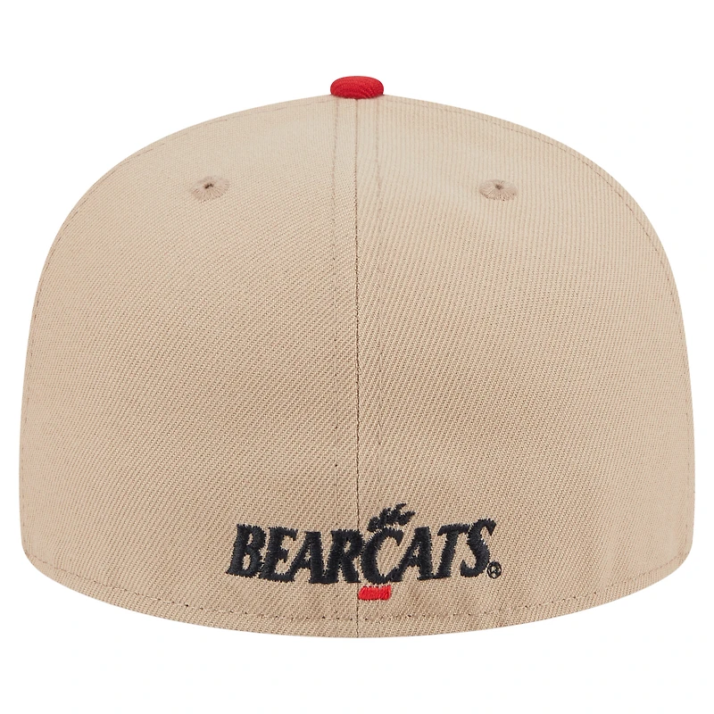 Men's New Era  Khaki Cincinnati Bearcats Two-Tone 59FIFTY Fitted Hat