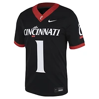 Maillot de football intouchable Nike #1 noir des Cincinnati Bearcats pour homme