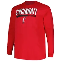 Men's Profile Red Cincinnati Bearcats Big & Tall Two-Hit Long Sleeve T-Shirt