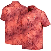 Men's Tommy Bahama Red Cincinnati Bearcats Coast Luminescent Frond Camp IslandZone Button-Up Shirt