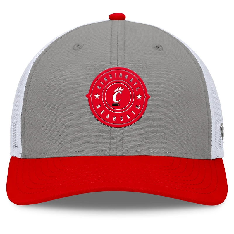 Casquette réglable Top of the World pour hommes, gris/rouge, Cincinnati Bearcats Rob Trucker
