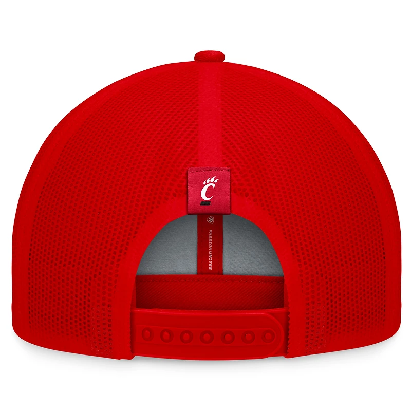 Casquette réglable Top of the World pour hommes, Cincinnati Bearcats Carson Trucker rouge