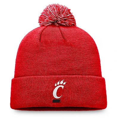 Men's Top of the World Red Cincinnati Bearcats Team Logo Cuffed Knit Hat with Pom