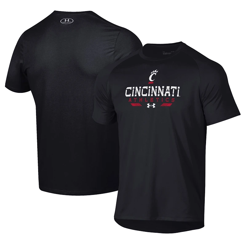 T-shirt technique Under Armour noir pour homme, modèle Cincinnati Bearcats Athletics