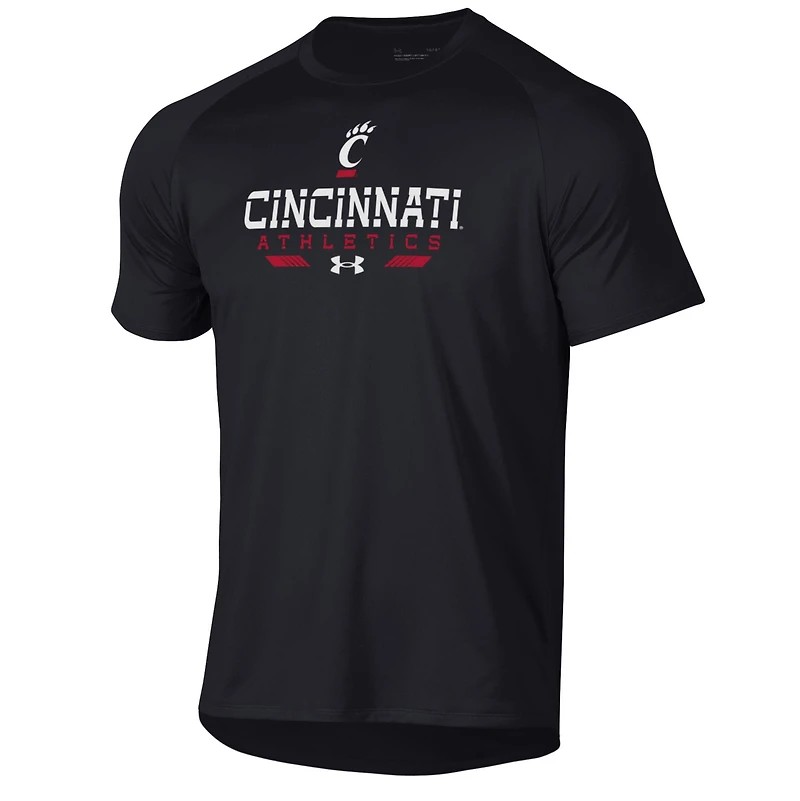 T-shirt technique Under Armour noir pour homme, modèle Cincinnati Bearcats Athletics