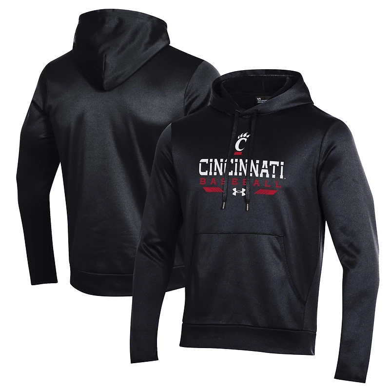 Sweat à capuche en molleton noir pour homme Under Armour Cincinnati Bearcats Baseball All Day