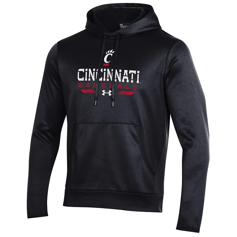 Sweat à capuche en molleton noir pour homme Under Armour Cincinnati Bearcats Baseball All Day