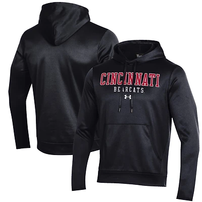 Sweat à capuche en polaire Performance noir Under Armour Cincinnati Bearcats pour homme