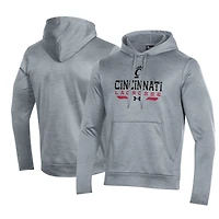 Sweat à capuche Under Armour gris Cincinnati Bearcats Lacrosse Icon pour homme