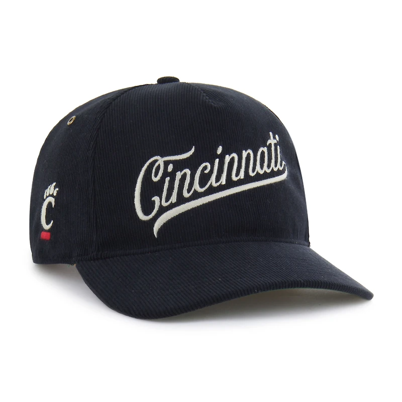 Casquette ajustable unisexe en velours côtelé Golden Age des Bearcats de Cincinnati, modèle '47, noir
