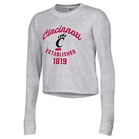 T-shirt court à manches longues pour femme des Bearcats de Cincinnati Champion gris