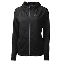 Sweat à capuche hybride entièrement zippé et recyclé en tricot écologique Adapt pour femme des Bearcats de Cincinnati, Cutter & Buck, noir