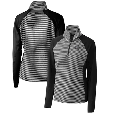 Pull-over extensible à demi-zip et rayures ton sur Forge pour femme, noir, des Bearcats de Cincinnati, Cutter & Buck