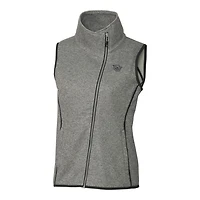 Women's Cutter & Buck Heather Gray Cincinnati Bearcats Mainsail Sweater-Knit Full-Zip Vest