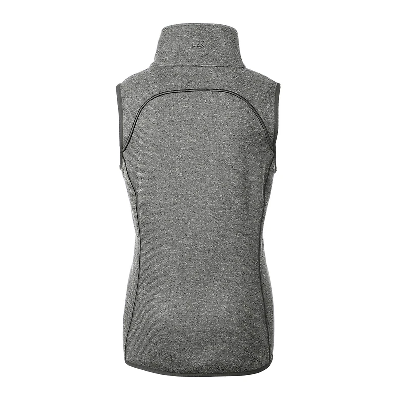Gilet en tricot à fermeture éclair intégrale pour femme, gris chiné, Cutter & Buck, Cincinnati Bearcats