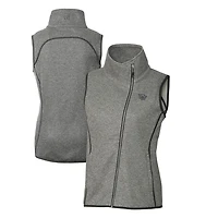 Women's Cutter & Buck Heather Gray Cincinnati Bearcats Mainsail Sweater-Knit Full-Zip Vest