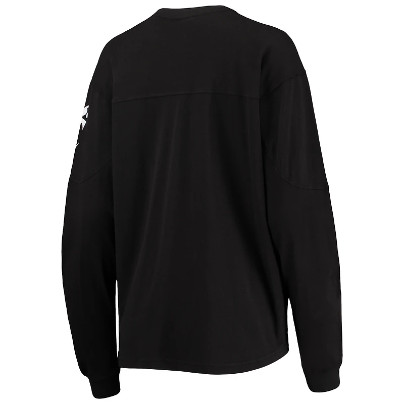 Women's Pressbox Black Cincinnati Bearcats Edith Long Sleeve Oversized Top