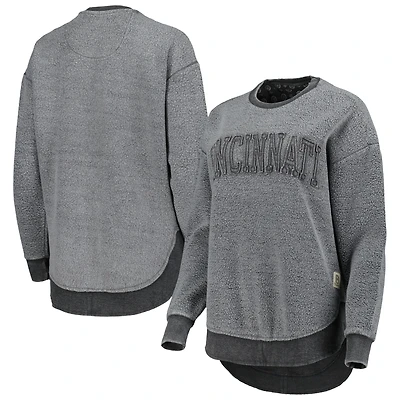 Women's Pressbox Black Cincinnati Bearcats Ponchoville Pullover Sweatshirt