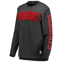 T-shirt à manches longues Pressbox Cincinnati Bearcats Two-Hit Canyon pour femme, noir