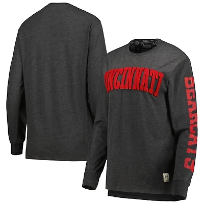 Women's Pressbox Black Cincinnati Bearcats Two-Hit Canyon Long Sleeve T-Shirt