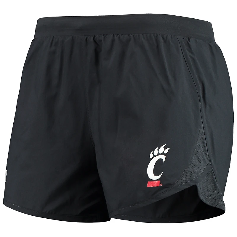 Under Armour Cincinnati Bearcats Fly By Run 2.0 Performance Short pour femme Noir