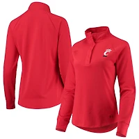 Veste rouge Under Armour Cincinnati Bearcats Double Knit Raglan Quarter-Snap pour femme