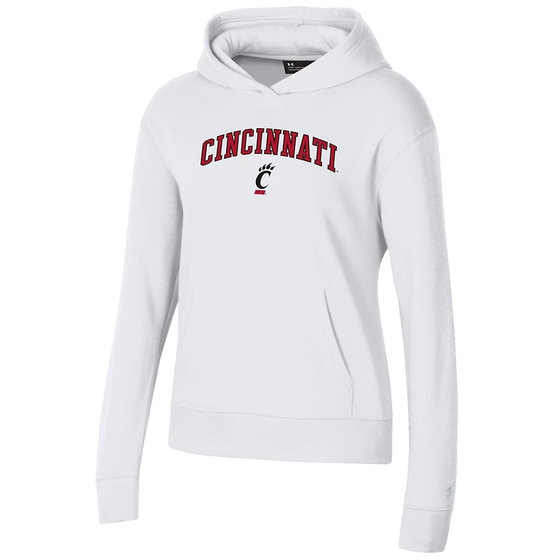 Sweat à capuche Under Armour blanc pour femme, modèle Cincinnati Bearcats All Day