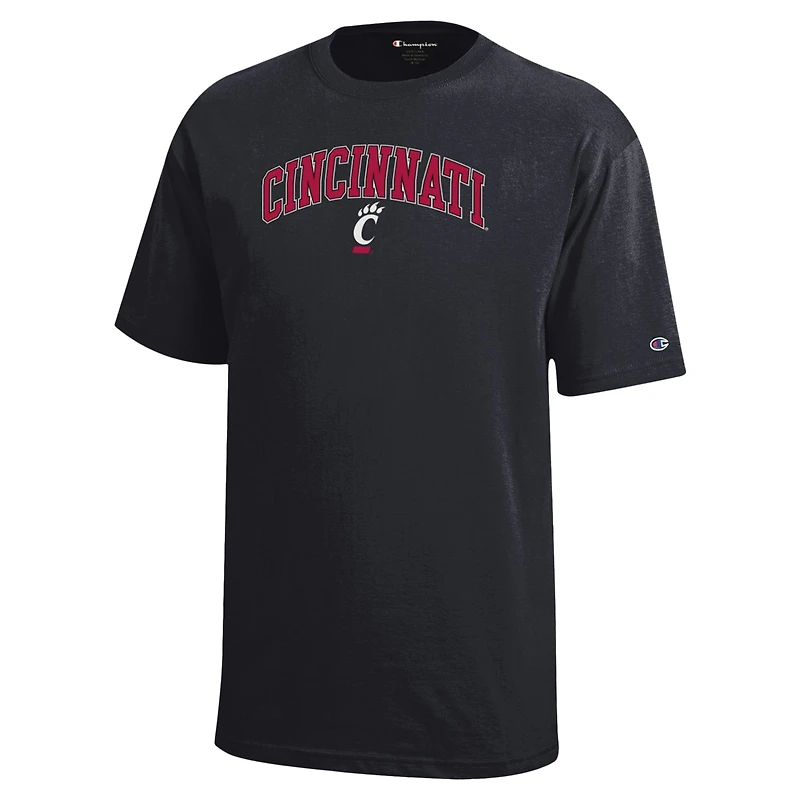 T-shirt noir avec logo en forme d'arche des Bearcats de Cincinnati Champion pour jeunes